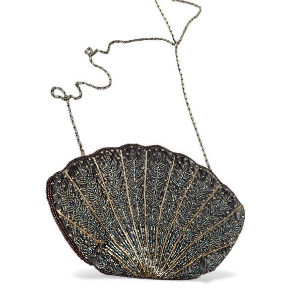 Handbags - Vintage Beaded Shell Evening Bag